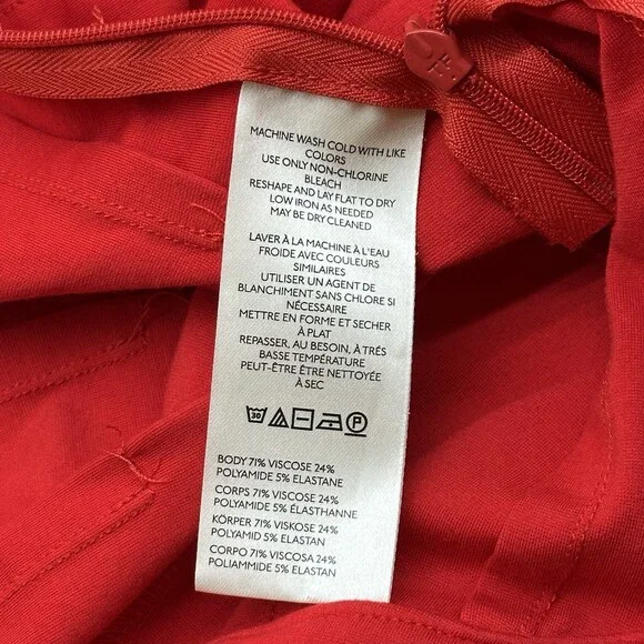 Anthropologie Maeve Fontana Size Small Red Flared Tube Top Strapless Summer Top - Picture 5 of 9